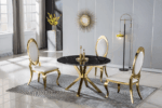 DT203GMB Round Marble Dining Table by Artisan Furniture Luxury Dining Tables Mobilia Cleopatra 13 DT203GMB Round Marble Dining Table by Artisan Furniture 13