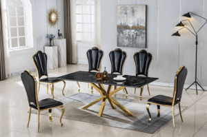 DT201GMB Marble Dining Room Table Legs Metal by Artisan Furniture
