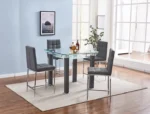 JD100 Glass Square Table Top Set 4 Chairs by Artisan furniture Luxury Dining Sets Mobilia Cleopatra 12 JD100 Glass Square Table Top Set 4 Chairs by Artisan furniture 12