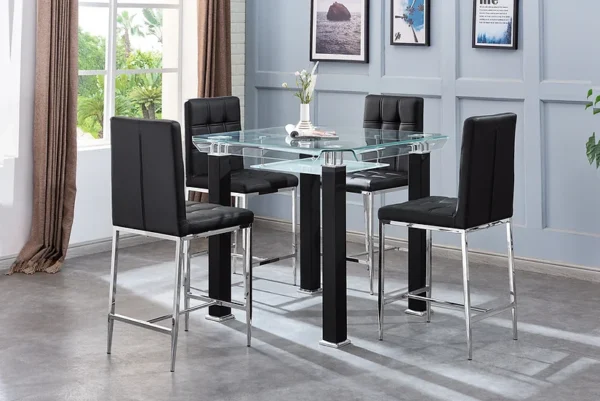JD100 Glass Square Table Top Set 4 Chairs by Artisan furniture - Image 3