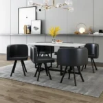 800 White Marble Dining Table Set For 6 Chairs by Artisan furniture 20