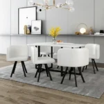 800 White Marble Dining Table Set For 6 Chairs by Artisan furniture 22