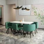 800 White Marble Dining Table Set For 6 Chairs by Artisan furniture 23