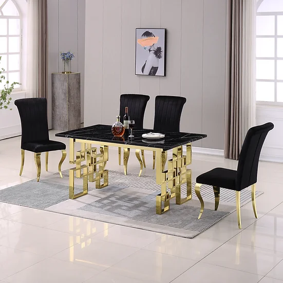 RDT213GMB Black Marble Dining Table by Artisan Furniture 9
