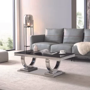 Ct316Sb Glass Table Top Rectangular Coffee Table By Artisan Furniture | Mobilia Cleopatra CT316SB Glass Table Top Rectangular Coffee Table by Artisan Furniture