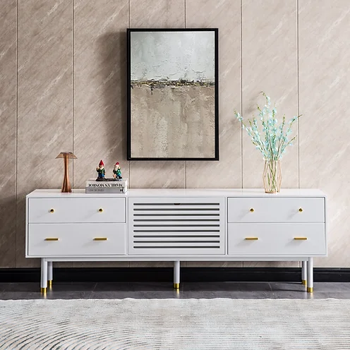 White TV Stand TV005 by Artisan Furniture