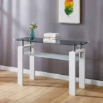STA08 Glass Top Wood Table Console by Artisan furniture Accent Console Tables Mobilia Cleopatra 15 STA08 Glass Top Wood Table Console by Artisan furniture 15