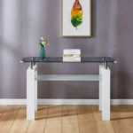 STA08 Glass Top Wood Table Console by Artisan furniture Accent Console Tables Mobilia Cleopatra 16 STA08 Glass Top Wood Table Console by Artisan furniture 16