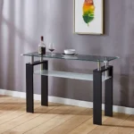 STA08 Glass Top Wood Table Console by Artisan furniture Accent Console Tables Mobilia Cleopatra 20 STA08 Glass Top Wood Table Console by Artisan furniture 20