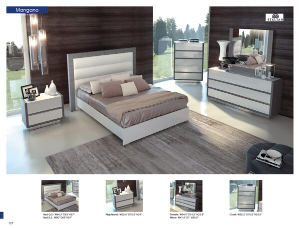 High Gloss Lacquer Mangano Bedroom Set p7212 By ESF Furniture - Image 2