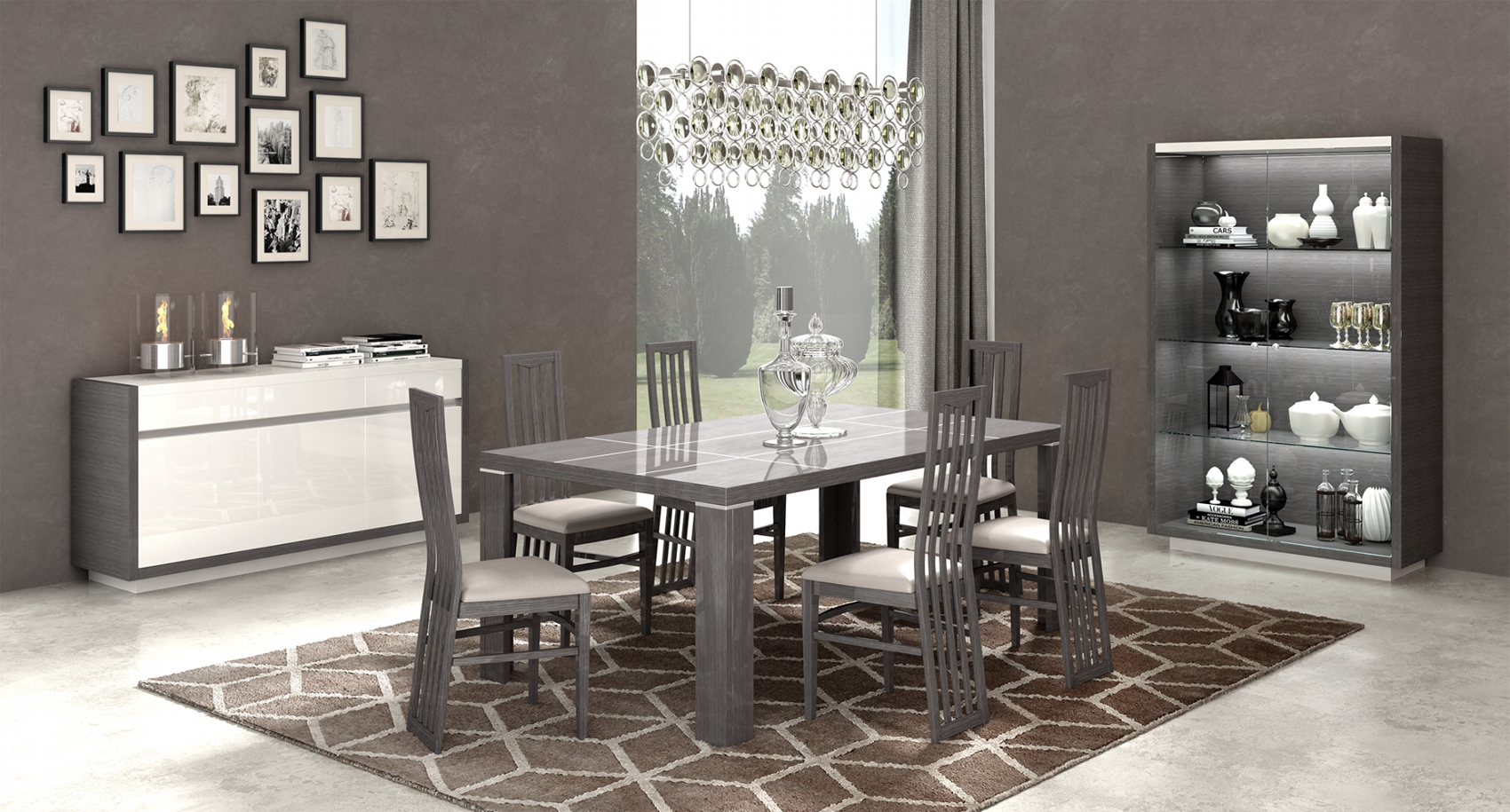 High Gloss Lacquer Mangano Dining Set p11631 By ESF Furniture