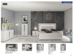 High Gloss Lacquer Carrara White Bedroom Set w/Light p11690 By ESF Furniture 20
