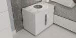 High Gloss Lacquer Carrara White Bedroom Set w/Light p11690 By ESF Furniture 21