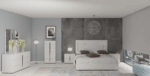 High Gloss Lacquer Carrara White Bedroom Set w/Light p11690 By ESF Furniture 25