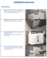 High Gloss Lacquer Carrara White Bedroom Set w/Light p11690 By ESF Furniture 26