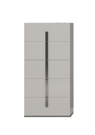 High Gloss Lacquer Carrara White Chest i28475 By ESF Furniture