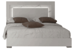 High Gloss Lacquer Carrara Bed White w/Light i28468 By ESF Furniture 11