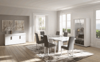 High Gloss Lacquer Carrara Dining Set p12153 By ESF Furniture