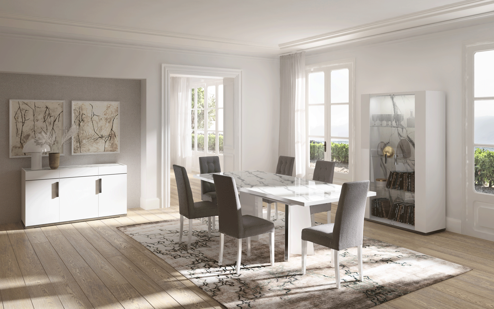 High Gloss Lacquer Carrara Dining Set p12153 By ESF Furniture 13