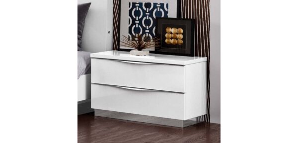High Gloss Lacquer Onda LEGNO White Bedroom Set p9245 By ESF Furniture - Image 4