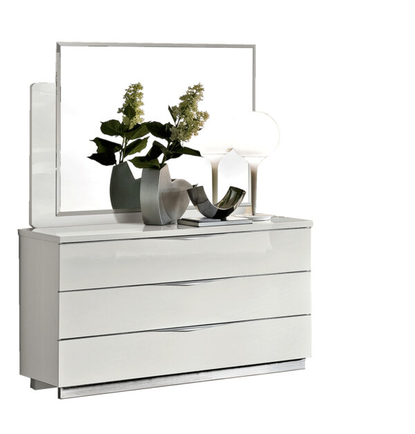 High Gloss Lacquer Onda LEGNO White Bedroom Set p9245 By ESF Furniture 17