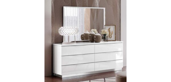 High Gloss Lacquer Onda LEGNO White Bedroom Set p9245 By ESF Furniture - Image 6