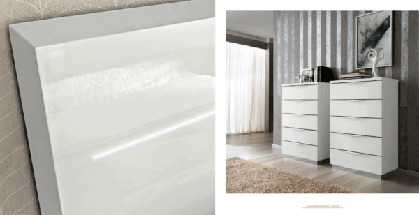 High Gloss Lacquer Onda LEGNO White Bedroom Set p9245 By ESF Furniture - Image 9