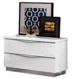High Gloss Lacquer Onda White Nightstand i26120 By ESF Furniture 10
