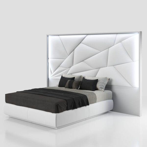 Mat Majesty White Bedroom Set w/light and Kiu cases p11796 By ESF Furniture - Image 12