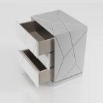 High Gloss Lacquer, Mat Kiu 3 drawers High Nightstand i29325 By ESF Furniture ESF Furniture Mobilia Cleopatra 10 High Gloss Lacquer, Mat Kiu 3 drawers High Nightstand i29325 By ESF Furniture 10