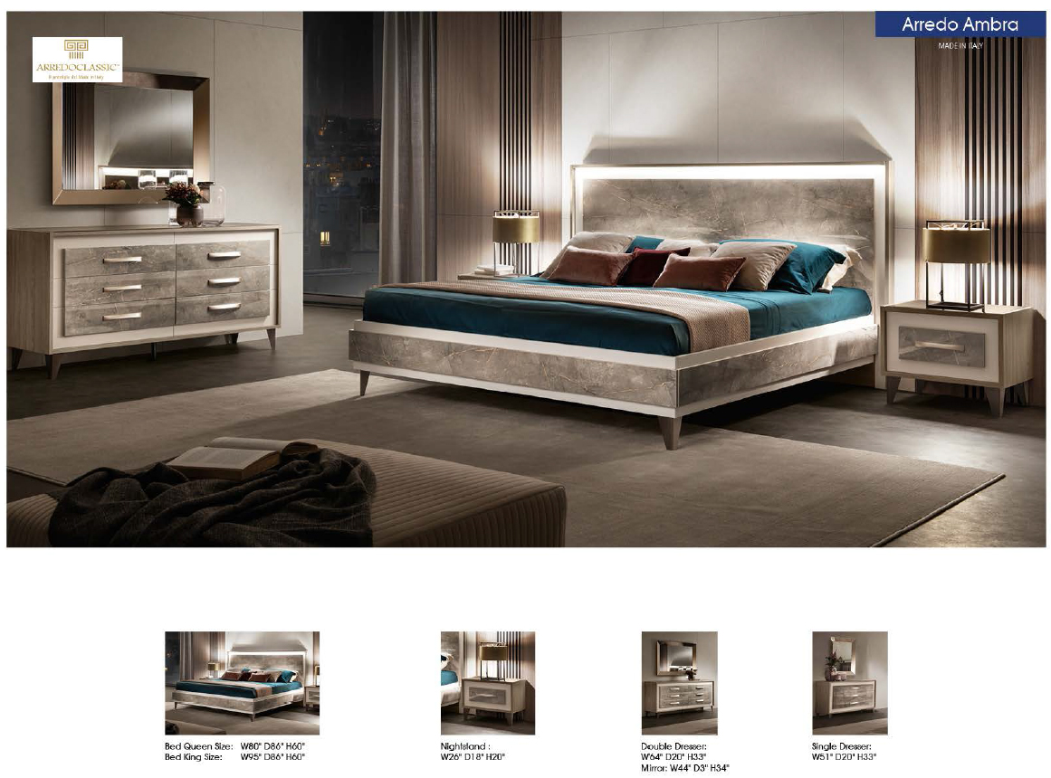 ArredoAmbra Dresser / Mirror p12035 By ESF Furniture 7