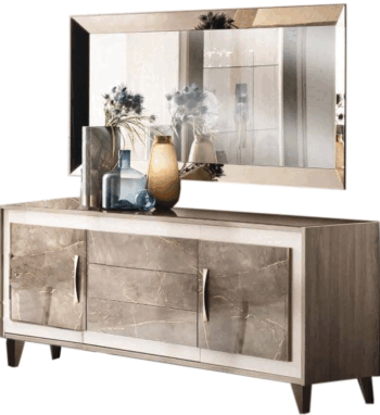 High Gloss Lacquer, Mat ArredoAmbra Buffet w/Mirror by Arredoclassic p12031 By ESF Furniture
