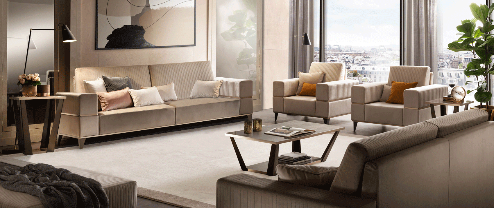 Mat ArredoAmbra Living Set by Arredoclassic, Italy p12468 By ESF Furniture