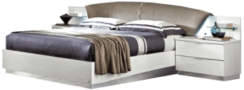 High Gloss Lacquer Onda DROP Bed WHITE p12041 By ESF Furniture 3
