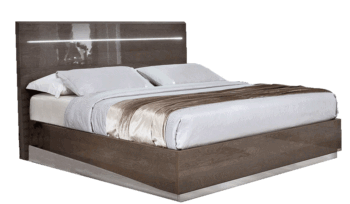 High Gloss Lacquer Platinum LEGNO Bed SILVER BIRCH p11674 By ESF Furniture