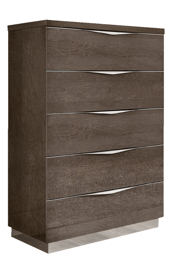 High Gloss Lacquer Platinum LEGNO Chest SILVER BIRCH i36644 By ESF Furniture 5
