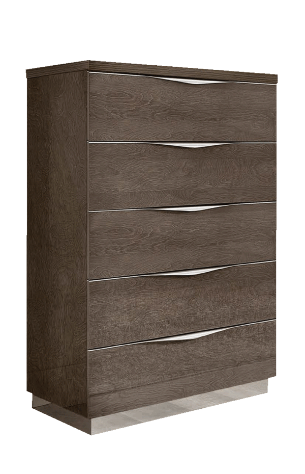 High Gloss Lacquer Platinum LEGNO Dressers & Mirror SILVER BIRCH p11040 By ESF Furniture 11