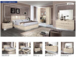High Gloss Lacquer Platinum LEGNO Bed IVORY BETULLIA SABBIA p12060 By ESF Furniture ESF Furniture Mobilia Cleopatra 14 High Gloss Lacquer Platinum LEGNO Bed IVORY BETULLIA SABBIA p12060 By ESF Furniture 14