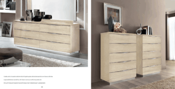 High Gloss Lacquer Platinum LEGNO Double Dresser/Single Dresser/Mirror IVORY p12058 By ESF Furniture