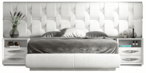 High Gloss Lacquer, Mat Emporio White Bed P11677 By Esf Furniture | Mobilia Cleopatra High Gloss Lacquer, Mat Emporio White Bed p11677 By ESF Furniture