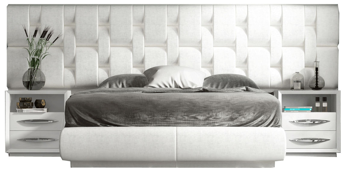 High Gloss Lacquer, Mat Emporio White Bed p11677 By ESF Furniture 6