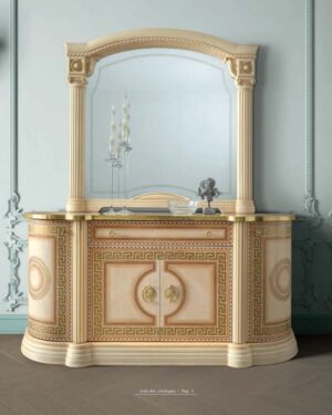 High Gloss Lacquer Aida 4 door Buffet Ivory p10496 By ESF Furniture