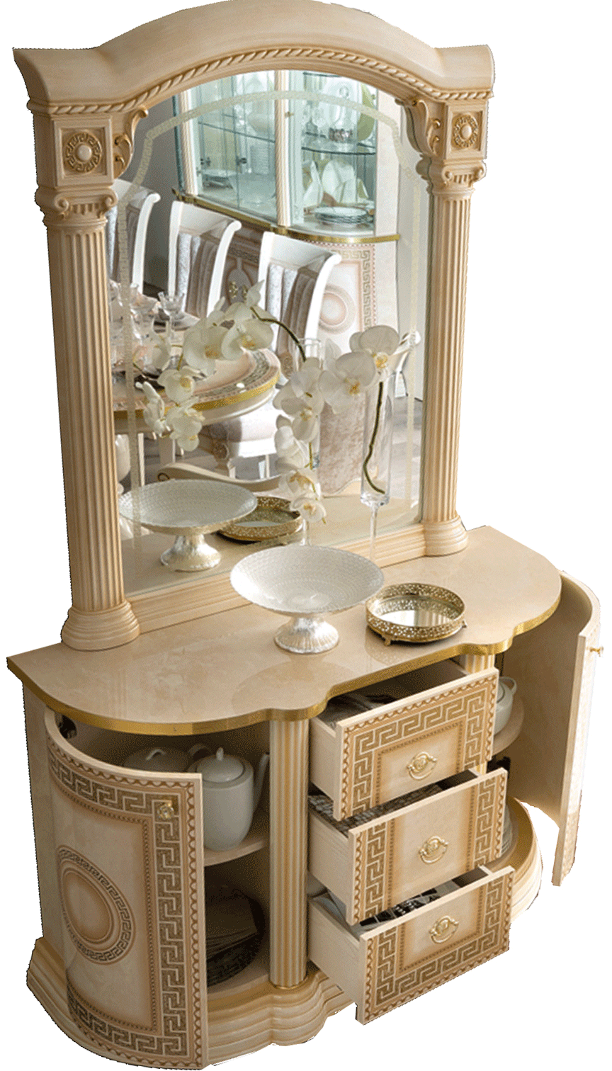 High Gloss Lacquer Aida 2 door Buffet Ivory i24041 By ESF Furniture