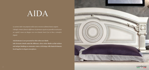 High Gloss Lacquer Aida Bed White w/Silver p11716 By ESF Furniture 8