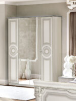 High Gloss Lacquer Aida White/Silver 4 Door Wardrobe i23964 By ESF Furniture Bedroom Accessories Mobilia Cleopatra 15 High Gloss Lacquer Aida White/Silver 4 Door Wardrobe i23964 By ESF Furniture 15