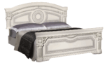 High Gloss Lacquer Aida Bed White w/Silver p11716 By ESF Furniture 11