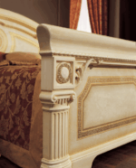 High Gloss Lacquer Aida Ivory Bedroom Set w/Gold, Camelgroup Italy p500 By ESF Furniture ESF Furniture Mobilia Cleopatra 30 High Gloss Lacquer Aida Ivory Bedroom Set w/Gold, Camelgroup Italy p500 By ESF Furniture 30