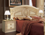 High Gloss Lacquer Aida Ivory Bedroom Set w/Gold, Camelgroup Italy p500 By ESF Furniture ESF Furniture Mobilia Cleopatra 33 High Gloss Lacquer Aida Ivory Bedroom Set w/Gold, Camelgroup Italy p500 By ESF Furniture 33
