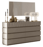 Mat, Shiny Marina Dresser/mirror Taupe p11062 By ESF Furniture 8