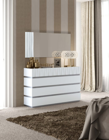 Mat Marina Dresser/ Mirror WHITE p12193 By ESF Furniture